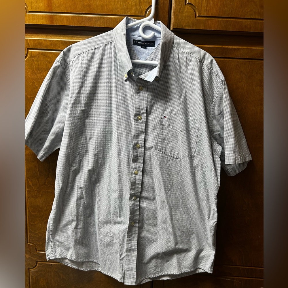 Tommy Hilfiger Men's Casual Light Blue Button-Down Shirt XL